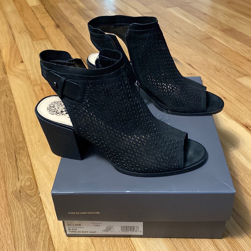 Vince Camuto Lidie Cutout Bootie chunky heel Sandal size 10 - Picture 3 of 7